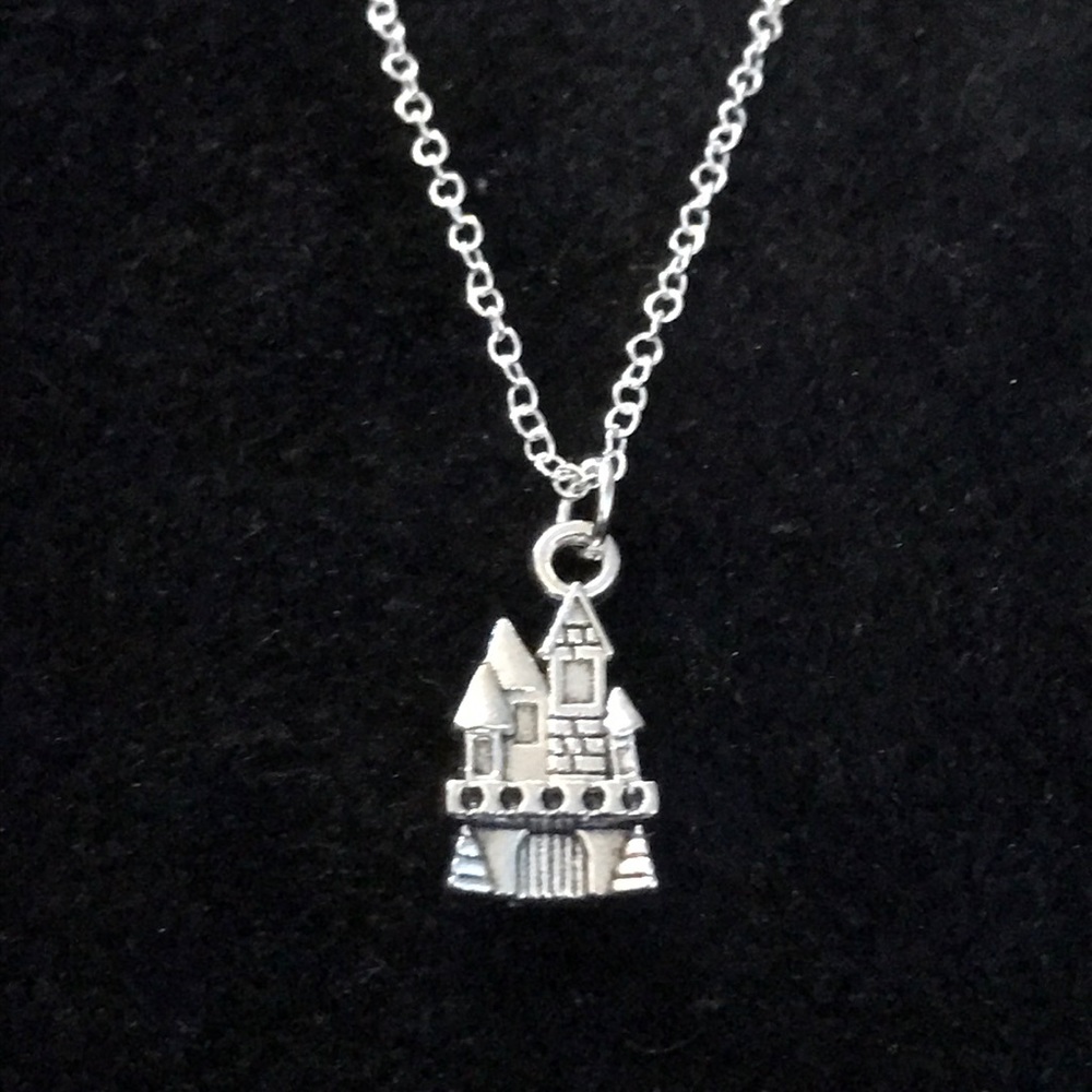 🏰 Handmade Silver Castle Charm Necklace